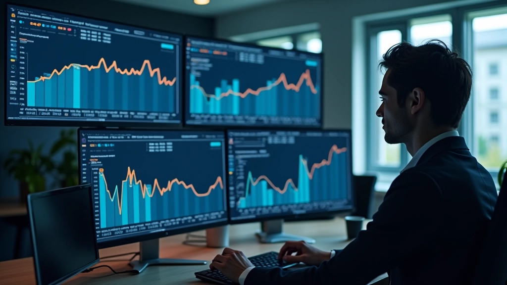 Moderní pracovní prostor pro ekonomickou analýzu s grafy a daty